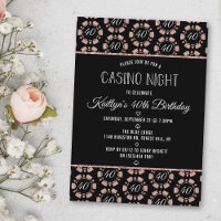 Rose Gold Glitzer Poker Chip Casino Night Party