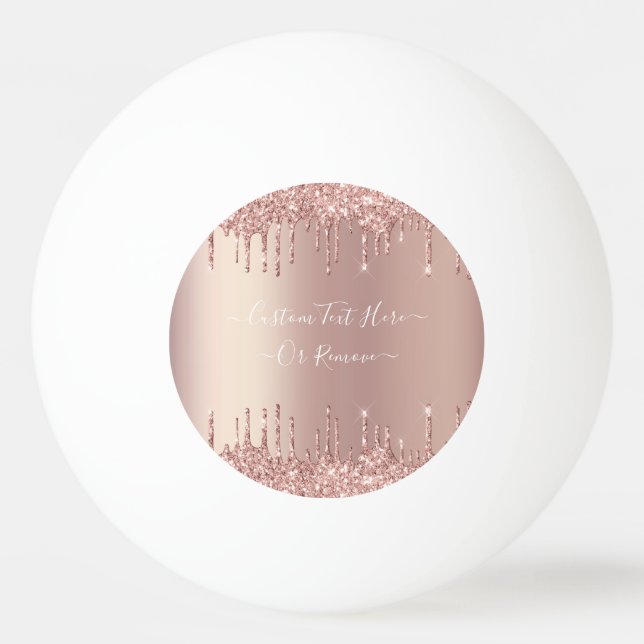 Rose Gold Glitzer Pong Ball mit benutzerdefinierte Tischtennisball (Vorderseite)