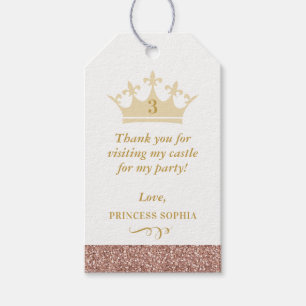 Rose Gold Glitzer Princess Crown Gevor Geschenkanhänger