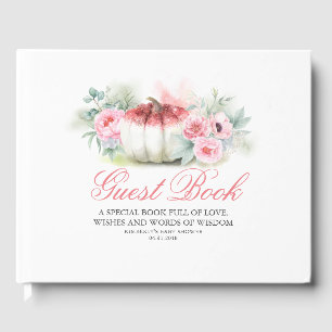 Rose Gold Glitzer Pumpkin Fall Baby Dusche Gästebuch