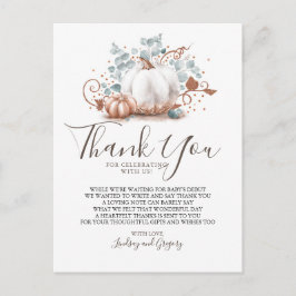 Rose Gold Glitzer Pumpkins und Grüne Vielen Dank Postkarte