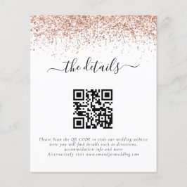 Rose Gold Glitzer QR Code Hochzeitsdetails