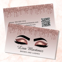 Rose Gold Glitzer QR Code Lash Brow Beauty