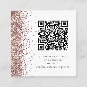 Rose Gold Glitzer QR Code UAWG Wedding Begleitkarte