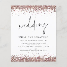 Rose Gold Glitzer QR Informelle Hochzeit