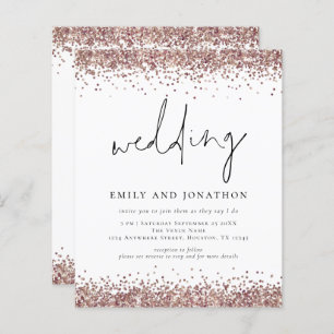 Rose Gold Glitzer QR Informelle Hochzeit