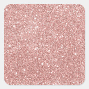 Rose Gold Glitzer Quadratischer Aufkleber