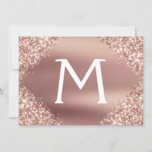 Rose Gold Glitzer Quinceanera Save the Date