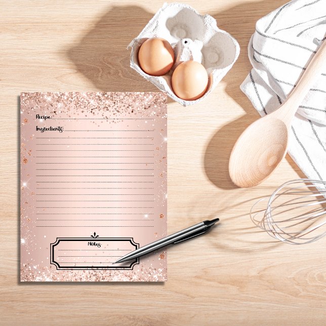 Rose Gold Glitzer Rezept Kochbuch Seite einfügen (Von Creator hochgeladen)