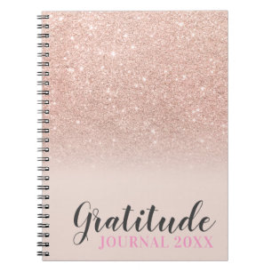 Rose Gold Glitzer Rosa Dankeszeitschrift Notizblock