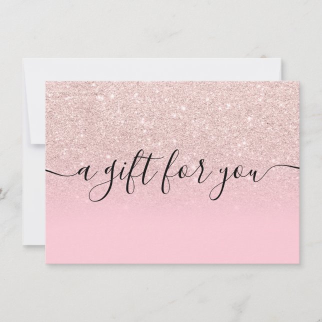 Rose Gold Glitzer Rosa Geschenkgutschein (Vorderseite)