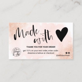 Rose Gold Glitzer Rosa Pinsellogo Vielen Dank Visitenkarte