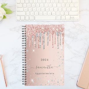 Rose Gold Glitzer Rosa Silbername 2025 Planer