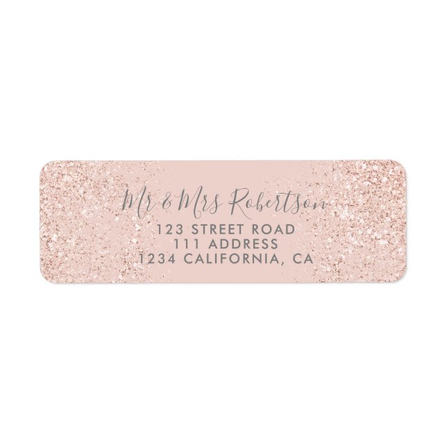 Rose Gold Glitzer Rosa Typografie Hochzeit (Vorne)