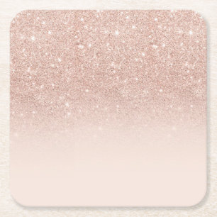 Rose Gold Glitzer Rose verblasst passend iPhone co Rechteckiger Pappuntersetzer