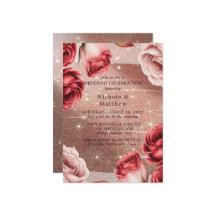 Rose Gold Glitzer & Rote Rosen Hochzeitsfeier