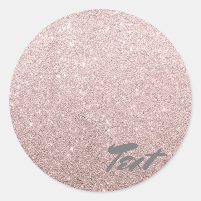 Rose Gold Glitzer Runder Aufkleber (Vorderseite)