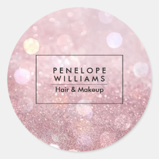 Rose Gold Glitzer Runder Aufkleber