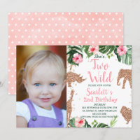 Rose Gold Glitzer Safari Foto Zwei Wild Geburtstag