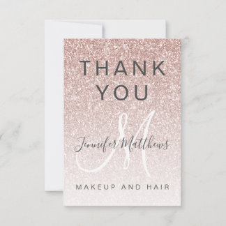 Rose Gold Glitzer Salon wieder öffnen COVID Sicher Dankeskarte