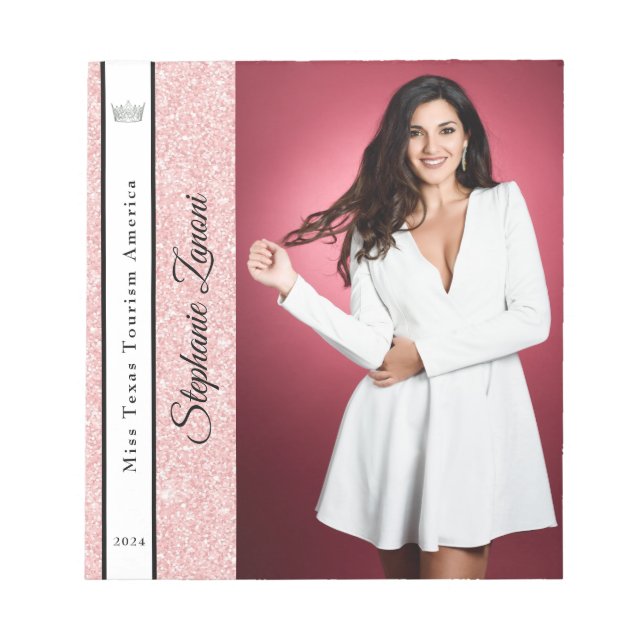 Rose Gold Glitzer Sash Autograph Pad Notizblock (Vorderseite)