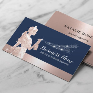 Rose Gold Glitzer Säuberung von Navy Housekeeping Visitenkarte