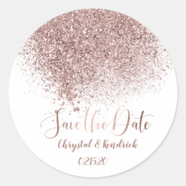 Rose Gold Glitzer Save the Date Umschlag Aufkleber
