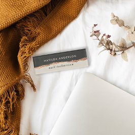 Rose Gold Glitzer Schwarz Girly elegante moderne C Namenschild