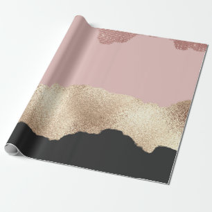 Rose Gold Glitzer Schwarz Rosa Abstrakt Giro del M Geschenkpapier