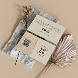 Rose Gold Glitzer Schwarz Rosa Moderne Danke QR Visitenkarte