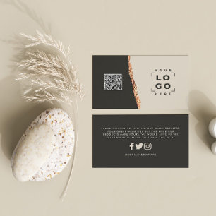 Rose Gold Glitzer Schwarz Rosa Moderne Vielen Dank Visitenkarte