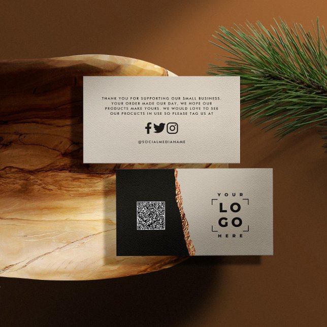 Rose Gold Glitzer Schwarz Rosa Moderne Vielen Dank Visitenkarte (Von Creator hochgeladen)