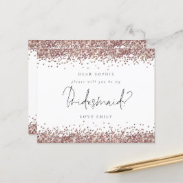 Rose Gold Glitzer Script Bridesmaid Anforderung