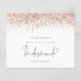 Rose Gold Glitzer Script Bridesmaid Anforderung