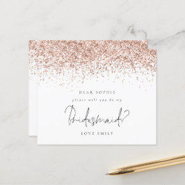 Rose Gold Glitzer Script Bridesmaid Anforderung
