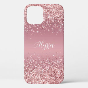 Rose Gold Glitzer Script Monogram Case-Mate iPhone Hülle