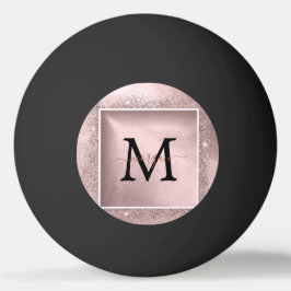 Rose Gold Glitzer Script Monogram Tischtennisball
