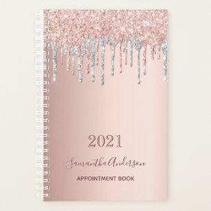 Rose Gold Glitzer Silber Terminbuch 2026 Planer