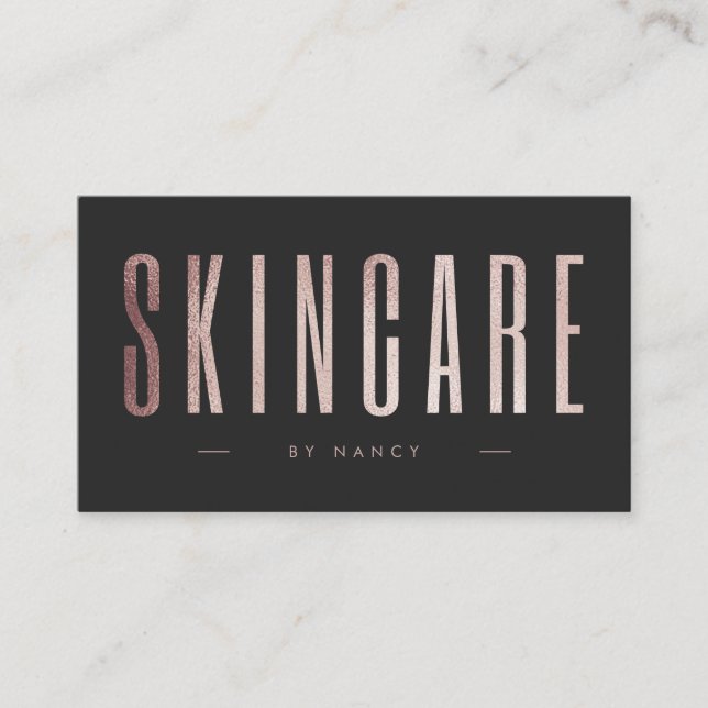 Rose Gold Glitzer Skincare Visitenkarte (Vorderseite)