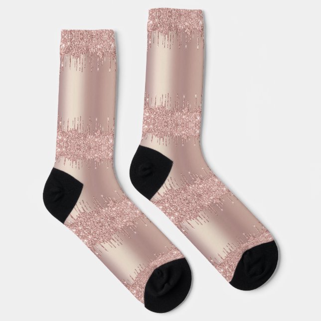 Rose Gold Glitzer Socken (Rechts)