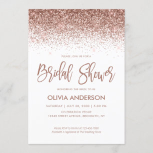 Rose Gold Glitzer Sparkasse Confetti Brautparty Einladung