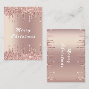 Rose Gold Glitzer Sparkasse Weihnachtskarte Mitteilungskarte