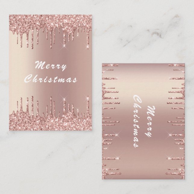Rose Gold Glitzer Sparkasse Weihnachtskarte Mitteilungskarte (Vorne/Hinten)