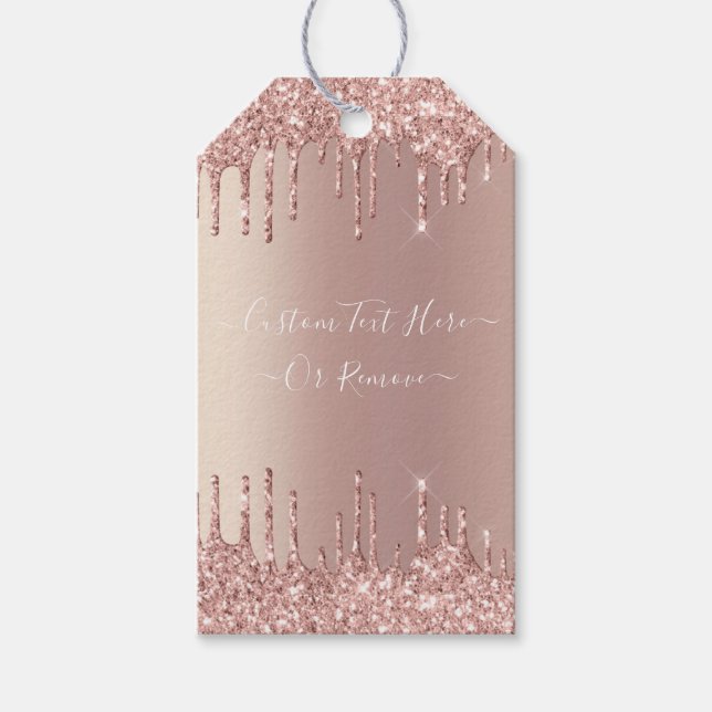 Rose Gold Glitzer Sparkle benutzerdefinierte Gesch Geschenkanhänger (Vorderseite)