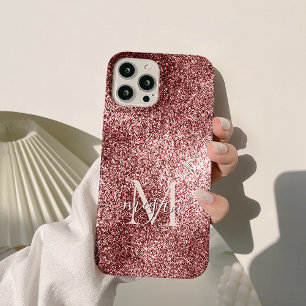 Rose Gold Glitzer Sparkle - Custom Monogram Chic Case-Mate iPhone Hülle