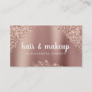 Rose Gold Glitzer Sparkle Haartrockner Visitenkarte