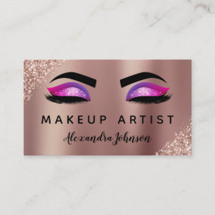 Rose Gold Glitzer Sparkle Makeup Artist Visitenkarte