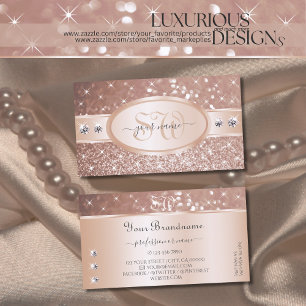 Rose Gold Glitzer Sparkle Stars Visitenkarte
