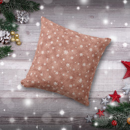Rose Gold Glitzer Stars Schneeflocken Kissen