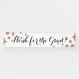 Rose Gold Glitzer Stars Script Honk für den Grad Banner